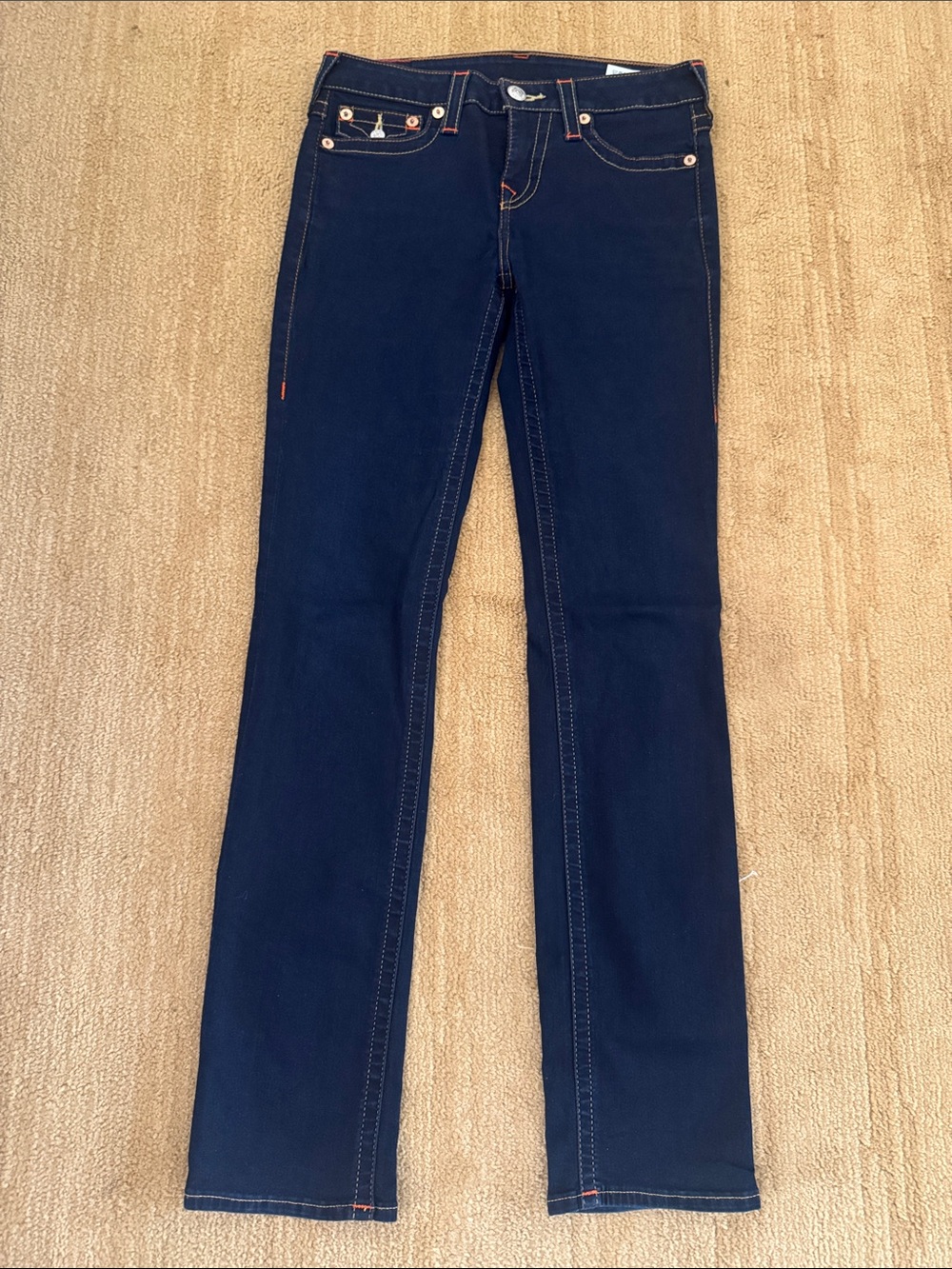 True Religion Women's Dark Blue Straight Leg Jeans